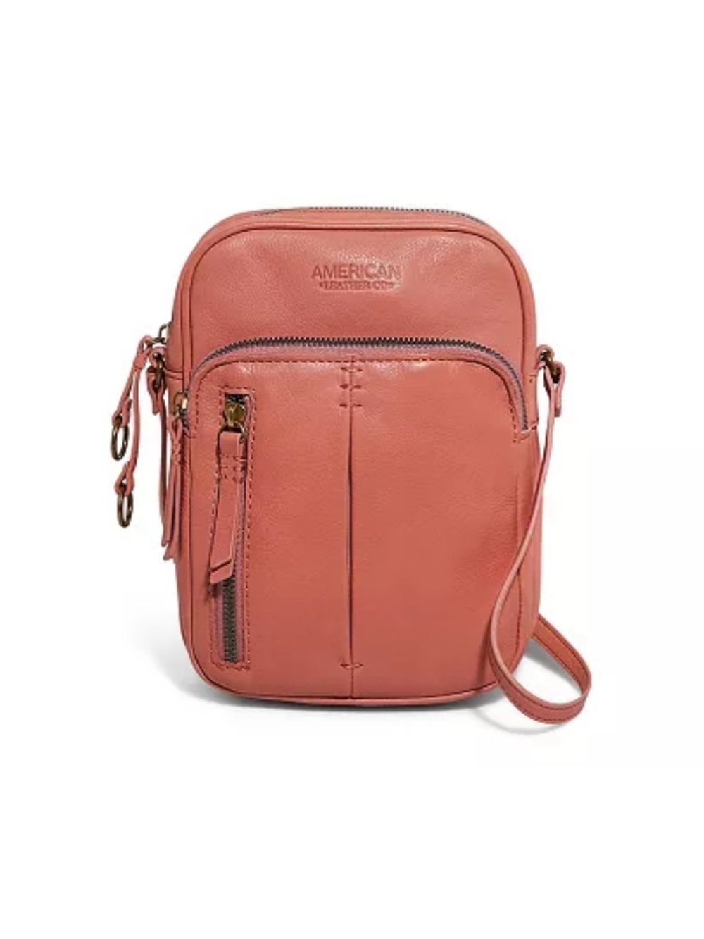 American Leather Co. Cleveland North/South Crossbody Sunkissed Pink Orange